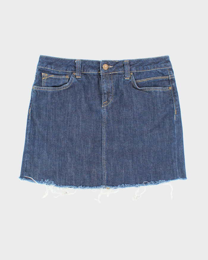 Vintage Y2k 00s Mavi Dark Wash Denim Mini Skirt - M