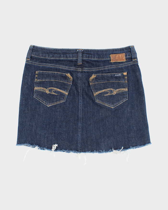 Vintage Y2k 00s Mavi Dark Wash Denim Mini Skirt - M