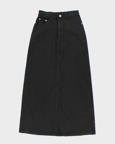 Vintage Y2k 00s Blue Max Jeans Embroidered Denim Skirt - XS