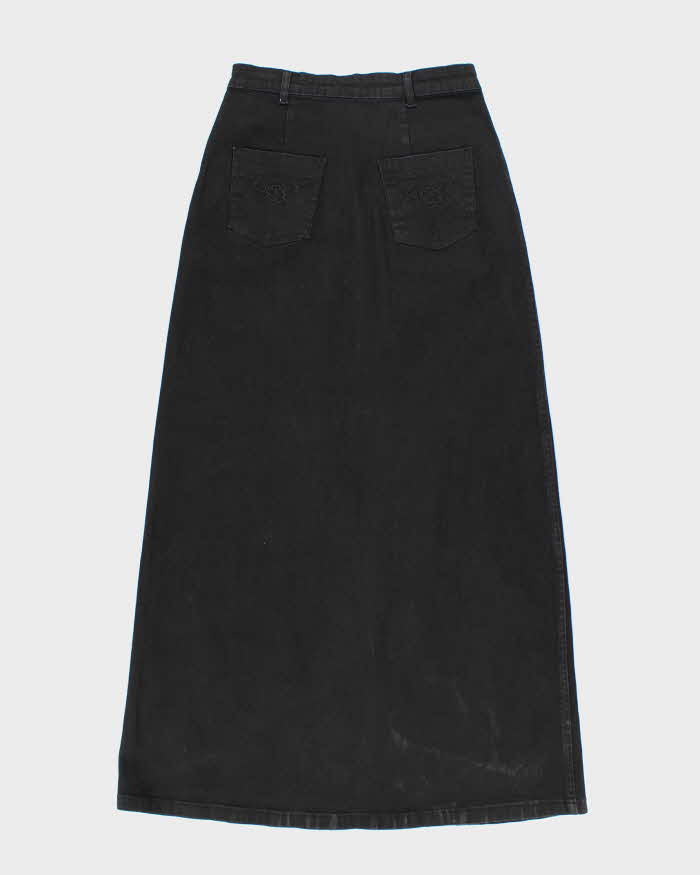 Vintage Y2k 00s Blue Max Jeans Embroidered Denim Skirt - XS