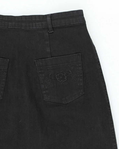 Vintage Y2k 00s Blue Max Jeans Embroidered Denim Skirt - XS