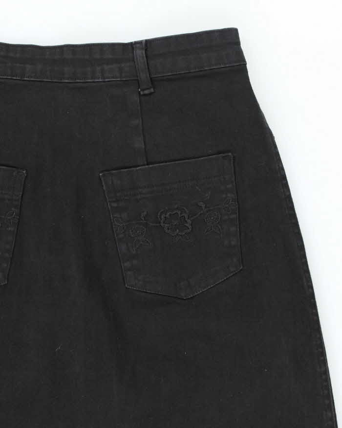 Vintage Y2k 00s Blue Max Jeans Embroidered Denim Skirt - XS