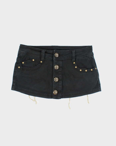 Vintage Y2k 00s Garula Studded Lace-Up Denim Mini Skort - XS