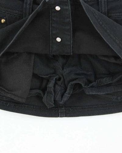 Vintage Y2k 00s Garula Studded Lace-Up Denim Mini Skort - XS