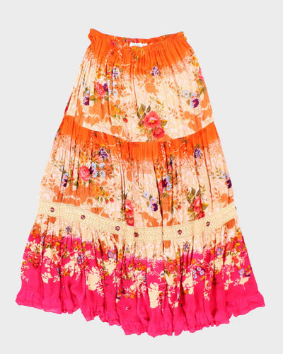 Vintage Forbidden Pattern Beaded Maxi Skirt - S