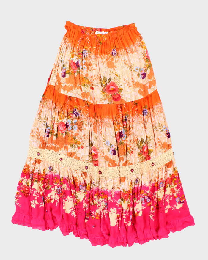 Vintage Forbidden Pattern Beaded Maxi Skirt - S