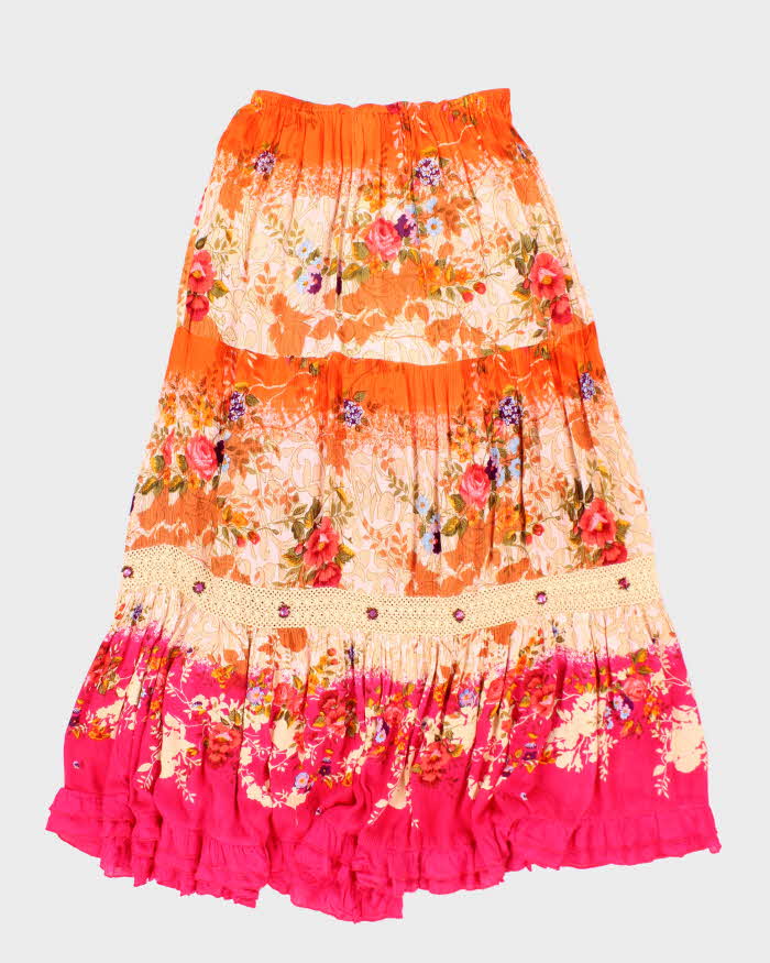 Vintage Forbidden Pattern Beaded Maxi Skirt - S