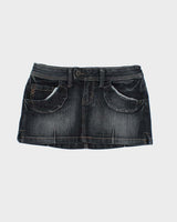 Vintage Y2k 00s Streetwear Society Denim Mini Skirt - XS