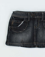 Vintage Y2k 00s Streetwear Society Denim Mini Skirt - XS