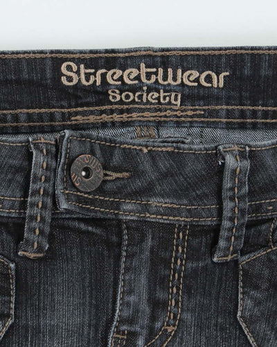 Vintage Y2k 00s Streetwear Society Denim Mini Skirt - XS