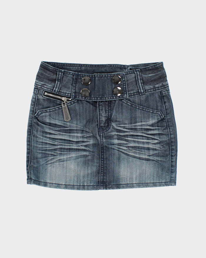 Vintage Y2k 00s Angel Garden Denim Mini Skirt - XS