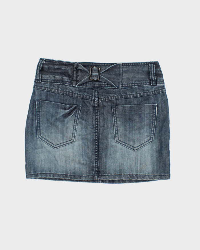 Vintage Y2k 00s Angel Garden Denim Mini Skirt - XS