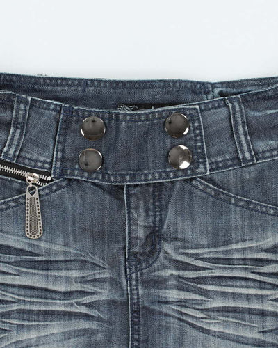 Vintage Y2k 00s Angel Garden Denim Mini Skirt - XS