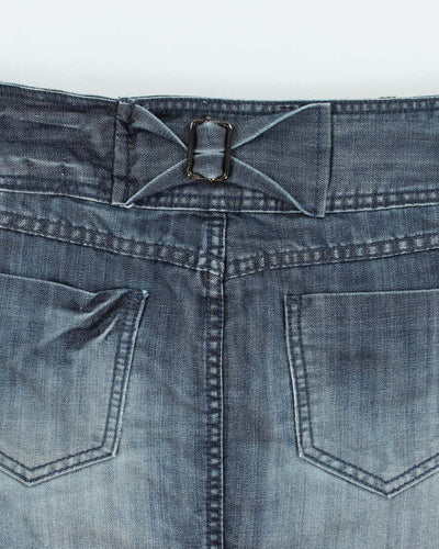 Vintage Y2k 00s Angel Garden Denim Mini Skirt - XS