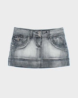 Vintage Y2k 00s Streetwear Society Mini Denim Skirt - S