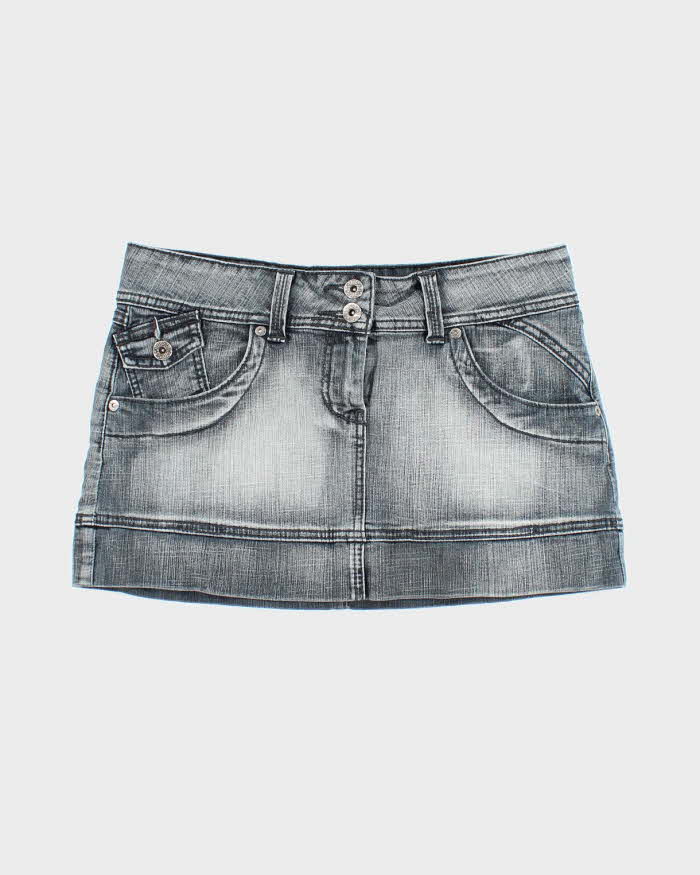 Vintage Y2k 00s Streetwear Society Mini Denim Skirt - S