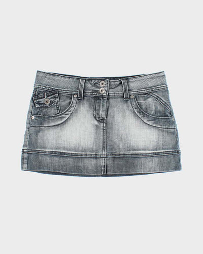 Vintage Y2k 00s Streetwear Society Mini Denim Skirt - S