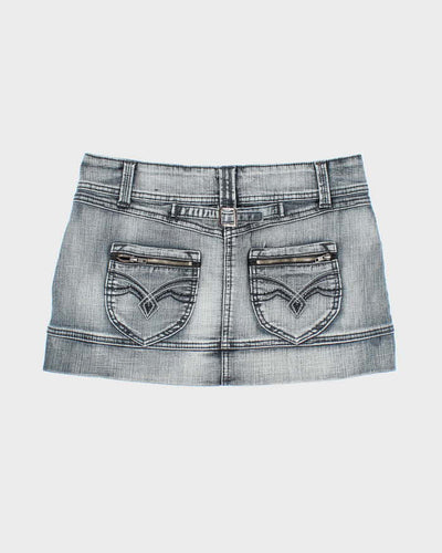 Vintage Y2k 00s Streetwear Society Mini Denim Skirt - S