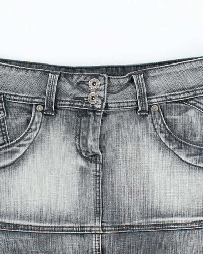 Vintage Y2k 00s Streetwear Society Mini Denim Skirt - S