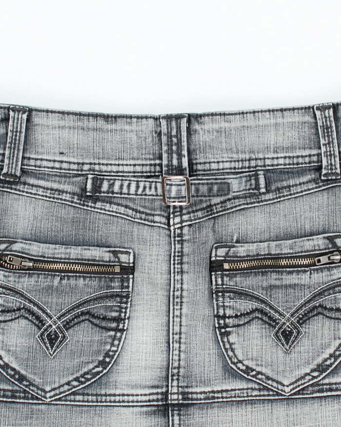 Vintage Y2k 00s Streetwear Society Mini Denim Skirt - S