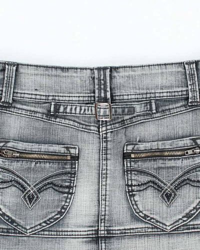Vintage Y2k 00s Streetwear Society Mini Denim Skirt - S