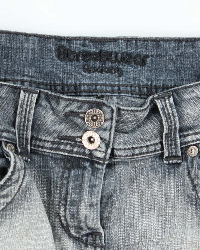 Vintage Y2k 00s Streetwear Society Mini Denim Skirt - S