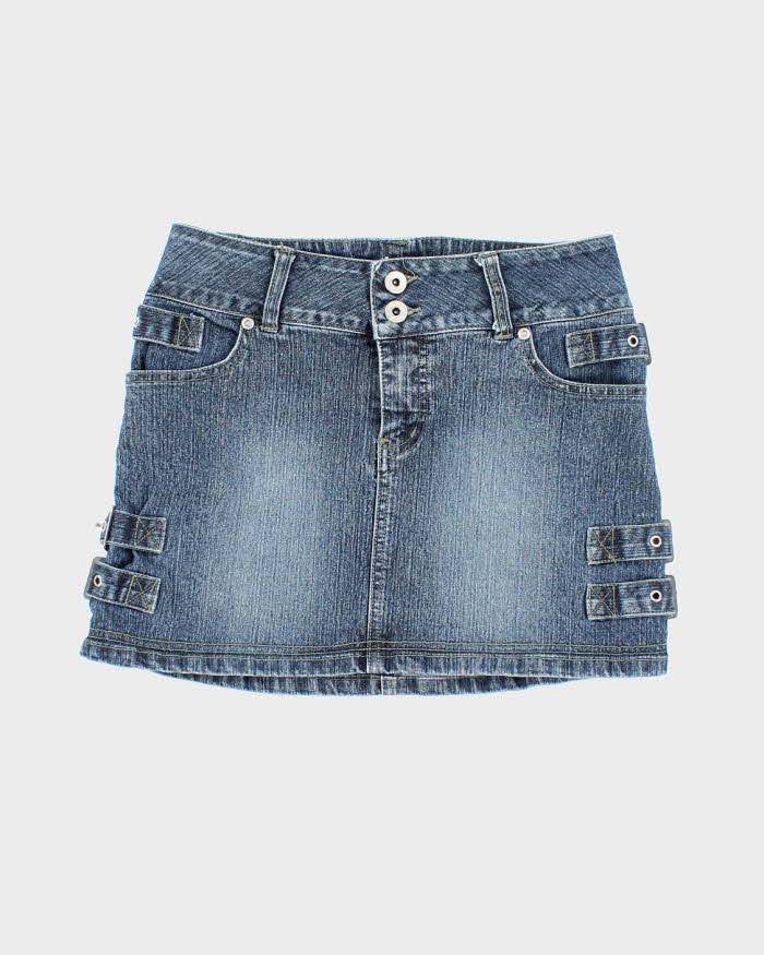Vintage Y2k 00s Bongo Mini Buckle Denim Skirt - XS
