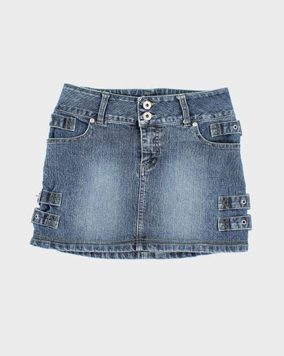 Vintage Y2k 00s Bongo Mini Buckle Denim Skirt - XS