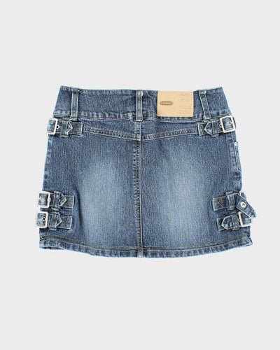 Vintage Y2k 00s Bongo Mini Buckle Denim Skirt - XS