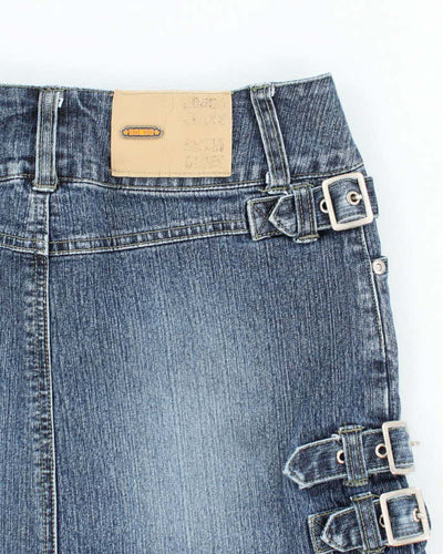 Vintage Y2k 00s Bongo Mini Buckle Denim Skirt - XS