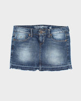 Vintage Y2k 00s Guess Rhinestone Denim Mini Skirt - S