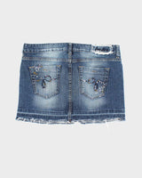 Vintage Y2k 00s Guess Rhinestone Denim Mini Skirt - S