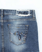 Vintage Y2k 00s Guess Rhinestone Denim Mini Skirt - S