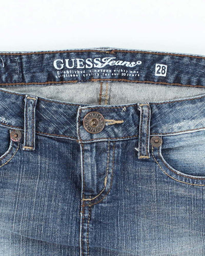 Vintage Y2k 00s Guess Rhinestone Denim Mini Skirt - S