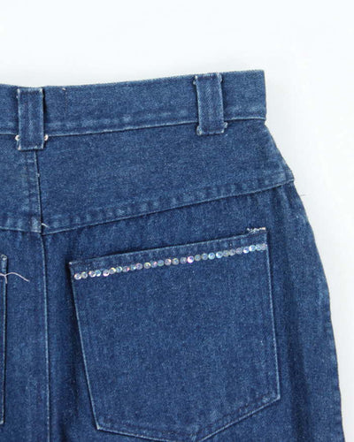 Vintage Y2k 00s Attitudes Sequin Beaded Denim Skirt - S