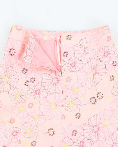 Vintage Y2k 00s Autograph New York Embroidered Floral Skirt - S