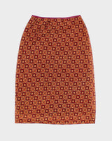 Vintage 90s Wanted Pattern Midi Skirt - S