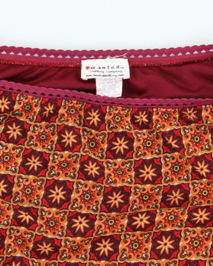 Vintage 90s Wanted Pattern Midi Skirt - S