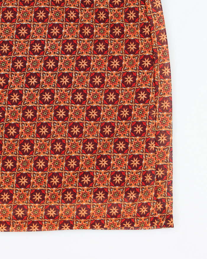 Vintage 90s Wanted Pattern Midi Skirt - S