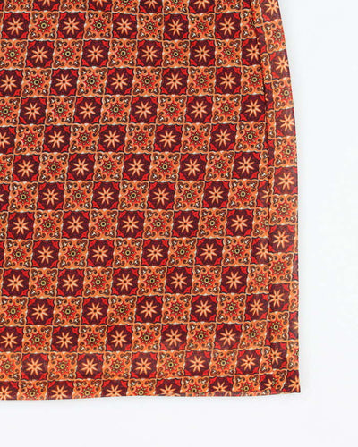 Vintage 90s Wanted Pattern Midi Skirt - S