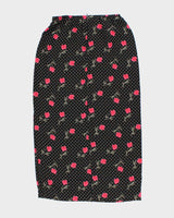 Vintage 90s Hillard &amp; Hanson Polka Dot Floral Skirt - XS