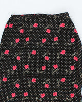 Vintage 90s Hillard &amp; Hanson Polka Dot Floral Skirt - XS