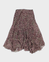 Vintage 90s Anne Klein Floral Silk Flowy Skirt - XS