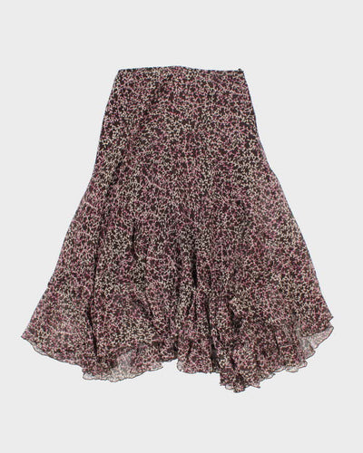 Vintage 90s Anne Klein Floral Silk Flowy Skirt - XS