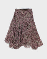 Vintage 90s Anne Klein Floral Silk Flowy Skirt - XS