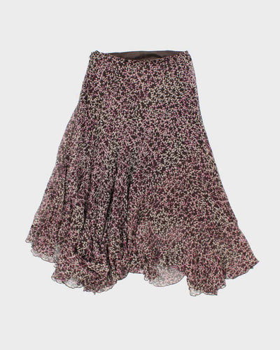 Vintage 90s Anne Klein Floral Silk Flowy Skirt - XS