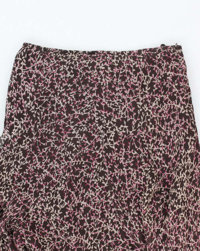 Vintage 90s Anne Klein Floral Silk Flowy Skirt - XS