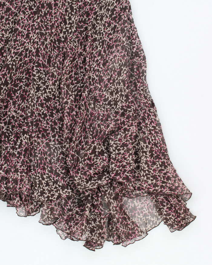 Vintage 90s Anne Klein Floral Silk Flowy Skirt - XS