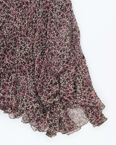 Vintage 90s Anne Klein Floral Silk Flowy Skirt - XS