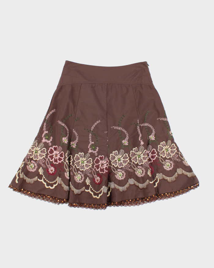 Vintage Y2k 00s Romy Beaded Embroidered Skirt - S